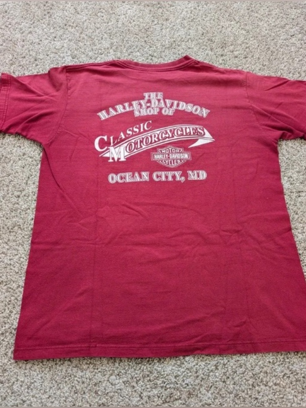 Harley-Davidson Red Classic Motorcycles Short Sleeve Tee